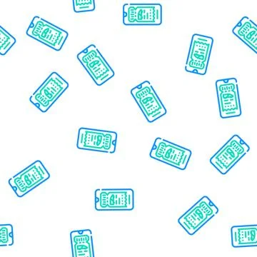 Electronic ticket e-ticket vector seamless pattern イラスト素材