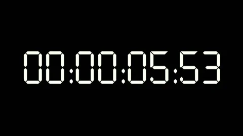 Electronic Time Counter - 60 sec - Resizable - Alpha Channel Stock Footage 141033147