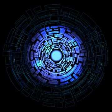 Electronic time machine tunnel prototype in blue Illustrazione stock