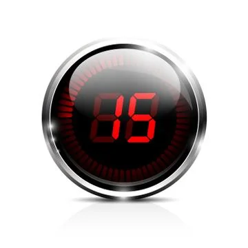 Electronic timer 15 seconds Stock Illustration