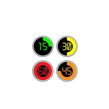 Electronic timer with four values Stock Illustration