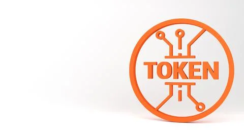 Electronic token.NFT. 3d render illustration. Stock Illustration