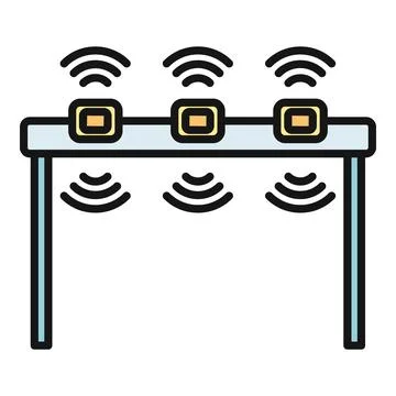 Electronic toll collection system and gantry concept Stock Illustration
