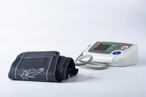 Electronic tonometer on a white background close up Stock Photos
