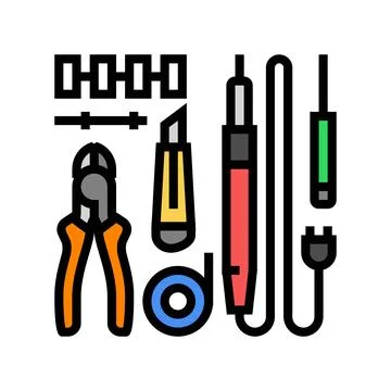 Electronic tools electronics color icon vector illustration Stock Illustration