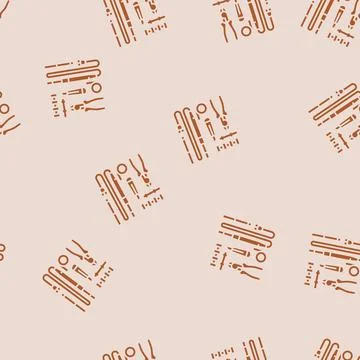 Electronic tools electronics glyph seamless pattern Stock Illustration