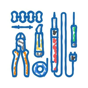 Electronic tools electronics icon doodle illustration Stock Illustration