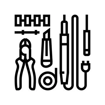 Electronic tools electronics line icon vector illustration Stockillustratie