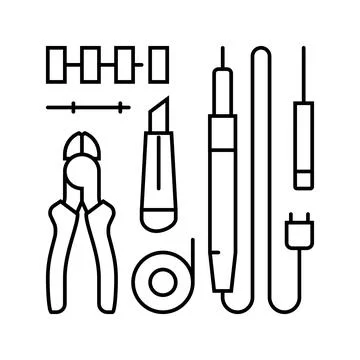 Electronic tools electronics line icon vector illustration Stockillustratie