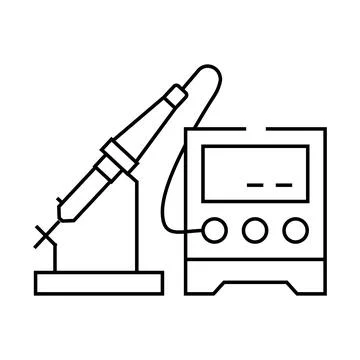 Electronic tools electronics line icon vector illustration Stock Illustration