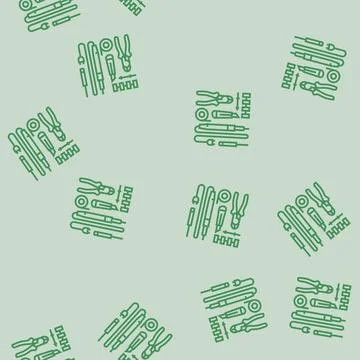 Electronic tools electronics line seamless pattern Stock Illustration