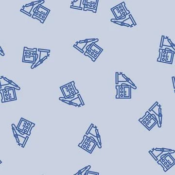 Electronic tools electronics line vector seamless pattern Stock Illustration