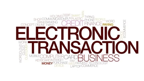 Electronic transaction animated word cloud, text animation. Kinetic typography. Stock Footage 71788783