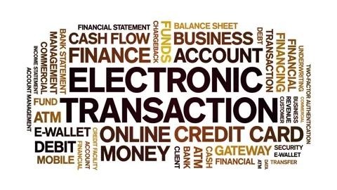 Electronic Transaction animated word cloud,animation kinetic typography loop. Stock Footage 298104688