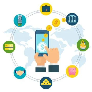 Electronic transaction concept Stock Illustration