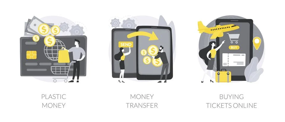 Electronic transactions abstract concept vector illustrations. Stock Illustration