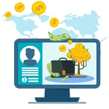 Electronic transfer money Illustrazione stock