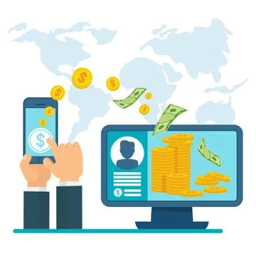 Electronic transfer money Stock Illustration