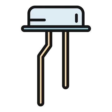 Electronic transistor component for circuit board industry icon Stock Illustration