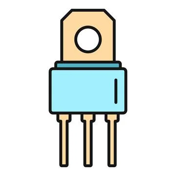 Electronic transistor component for circuit board technology icon イラスト素材