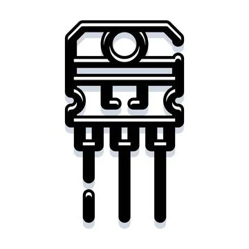 Electronic transistor component for modern technology hardware Stock Illustration