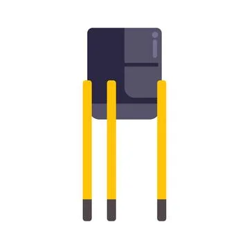 Electronic transistor component with yellow connector legs Stockillustratie