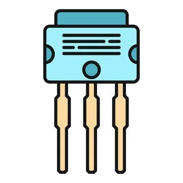 Electronic transistor semiconductor component flat design icon Stockillustratie