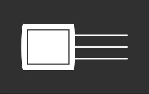 Electronic transistors vector icon in black background. Transistor symbol Stock Illustration