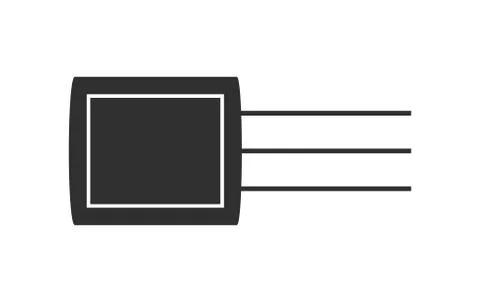 Electronic transistors vector icon in white background. Transistor symbol Stock Illustration