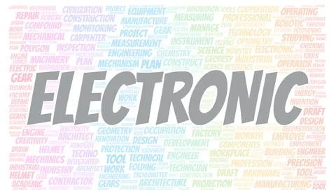 Electronic typography word cloud create with the text only イラスト素材