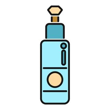 Electronic vape device with e liquid color flat icon Stock Illustration