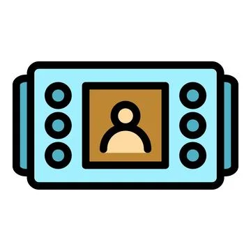 Electronic video intercom icon vector flat Illustrazione stock