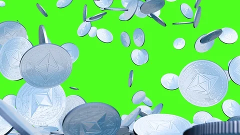 Electronic virtual money. Animation of cryptocurrency Ethereum. Stock Footage 117710305