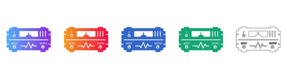 Electronic Voltage Meter and Electrical Monitor Illustration Set Stock Illustration