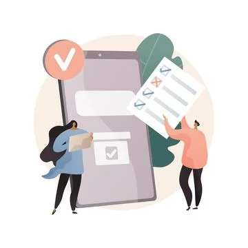 Electronic voting abstract concept vector illustration. Illustrazione stock