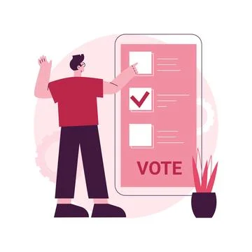 Electronic voting abstract concept vector illustration. Illustrazione stock