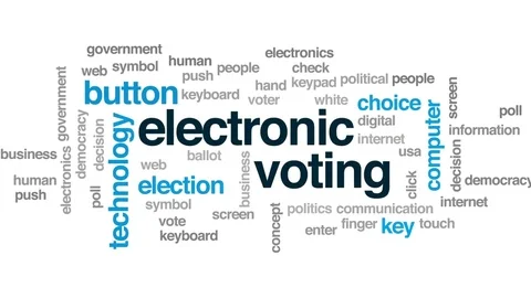 Electronic voting animated word cloud, text design animation. Stock Footage 78242492