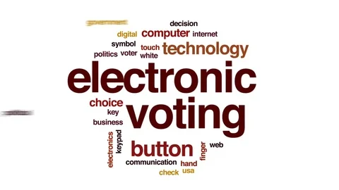 Electronic voting animated word cloud, text design animation. Stock Footage 78770988
