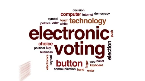 Electronic voting animated word cloud, text design animation. Stock Footage 78995160