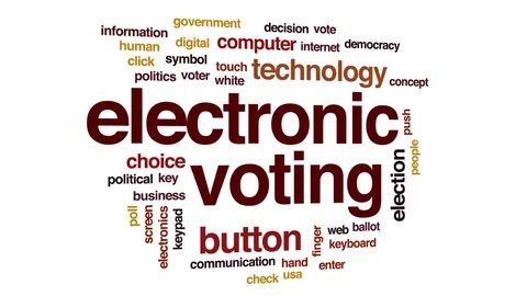 Electronic voting animated word cloud, text design animation. Stock Footage 79178695