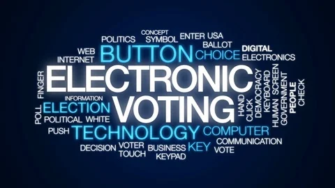 Electronic voting animated word cloud, text design animation. Stock Footage 79424554