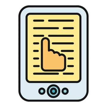 Electronic voting device showing ballot and hand cursor Stock Illustration