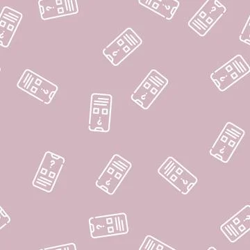 Electronic voting line vector seamless pattern sign Stock Illustration