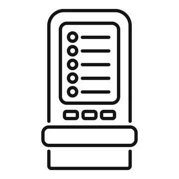 Electronic voting machine with buttons and screen for voting Illustrazione stock