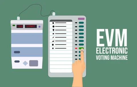 Electronic voting machine 库存插图