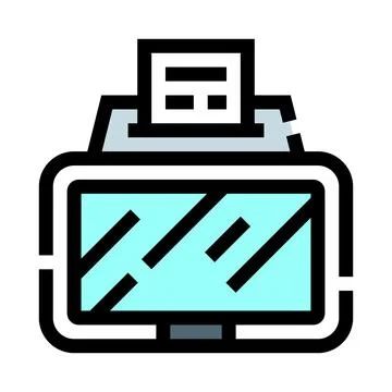 Electronic voting machine processing ballot for election Stock Illustration