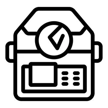 Electronic voting machine showing verified vote, secure digital elections Illustrazione stock