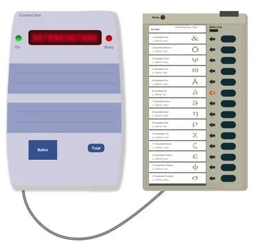 Electronic Voting Machine with vvpat illustration Stock Illustration