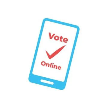 Electronic voting, remote voting through the government services application. Illustrazione stock