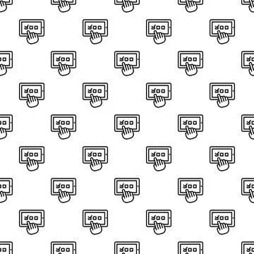 Electronic voting survey online communication seamless pattern Illustrazione stock
